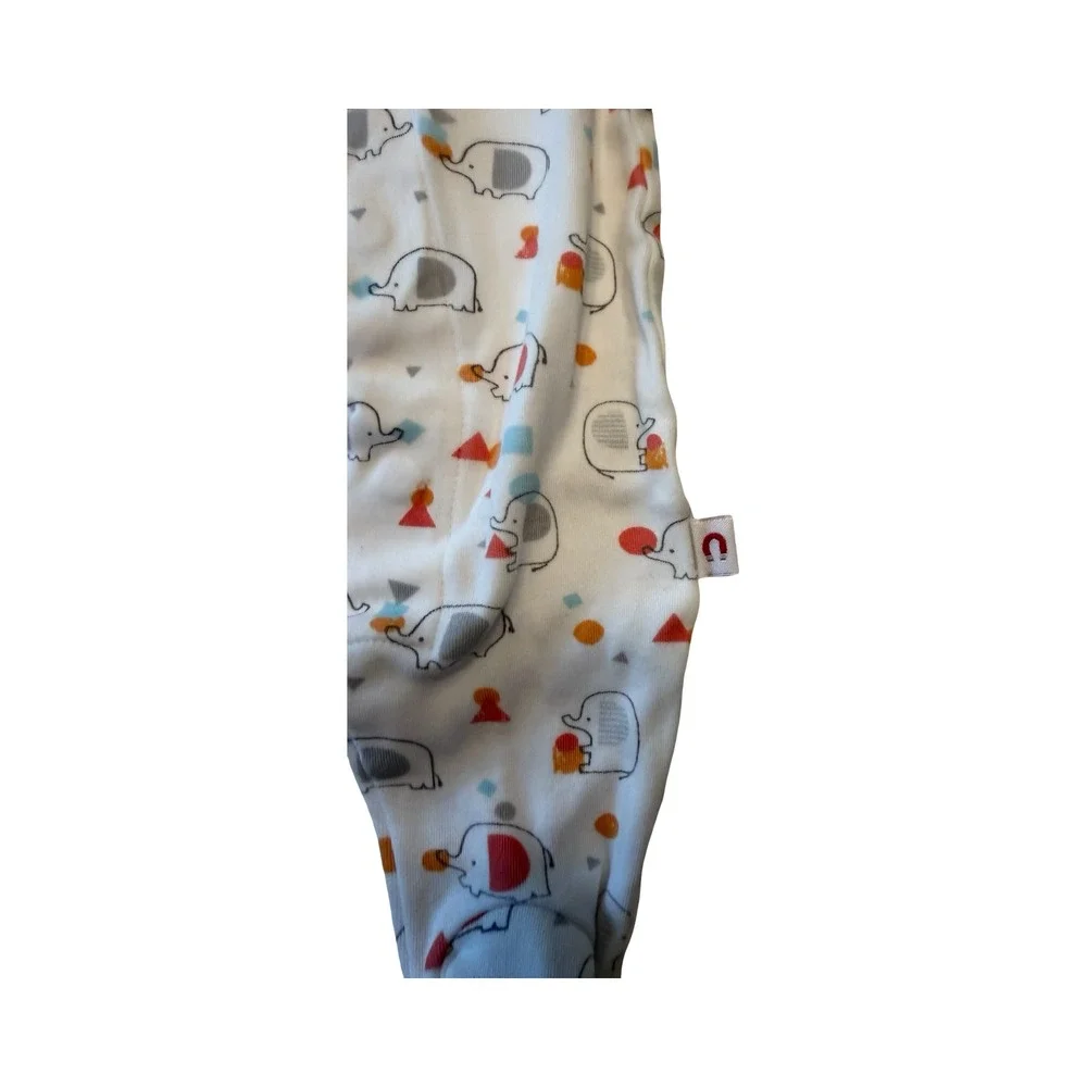 Magnetic Me E=mc2 Newborn Elephant Magnetic Footie Sleeper White Cotton NB